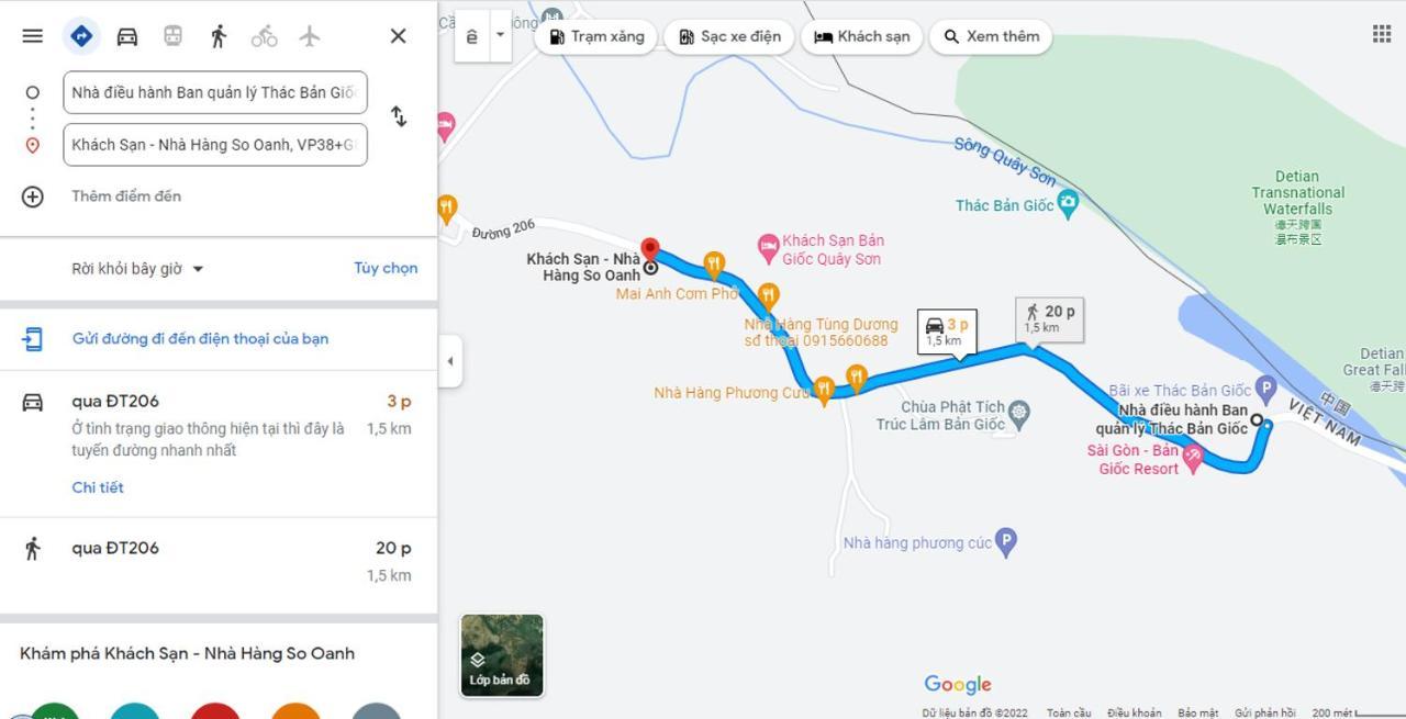 Khach San - Nha Hang So Oanh - Gan Thac Ban Gioc Cao Bang Exteriör bild